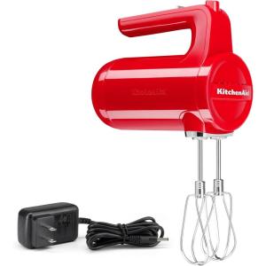 KitchenAid Cordless 7 Speed Hand Mixer – KHMB732VB, Blue Velvet(Passion Red)