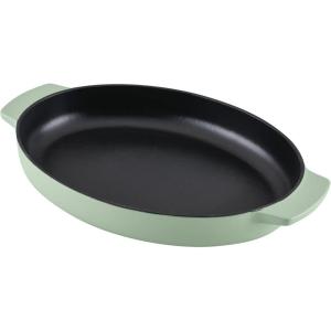 KitchenAid Enameled Cast Iron Au Gratin Oval Roasting Pan, 2.5 Quart – Pistachio