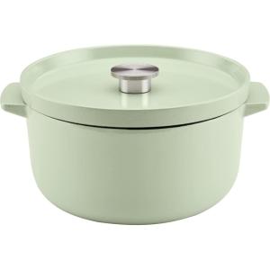 KitchenAid Enameled Cast Iron Dutch Oven/Casserole, 6 Quart, Blue Velvet(Pistachio)
