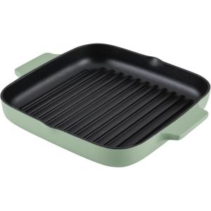 KitchenAid Enameled Cast Iron Square Grill and Roasting Pan, 11 Inch – Pistachio(Pistachio)