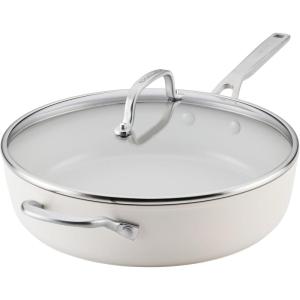 KitchenAid Hard Anodized Ceramic Induction Nonstick Cookware Frying Pan/Skillet, Dishwasher Safe, 10 Inch Non Stick Fry Pan with Stainless Steel Handle – Agave Blue(Porcelain)