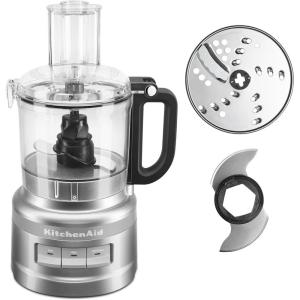 KitchenAid KFP0718ER 7-Cup Food Processor Chop, Puree, Shred and Slice – Empire Red(Contour Silver)