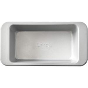 KitchenAid Nonstick Swiss Engineered Aluminized Steel Loaf Pan, Dishwasher Safe, 9 x 5 Inch, Mineral Water(Silver)
