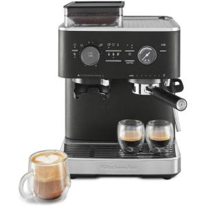 KitchenAid Semi Automatic Espresso Machine with Burr Grinder, 2.5L, Juniper, KES6551JP(Cast Iron Black)