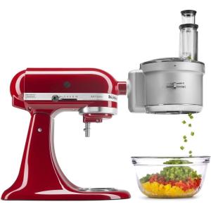 KitchenAid Stand Mixer Attachment, Food Processor with Commercial Food Dicing Disc KSM2FPA(Silver)