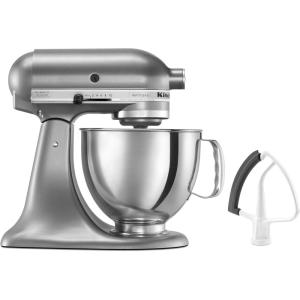 KitchenAid Value Bundle Artisan Series 5 Quart Tilt-Head Stand Mixer with Included Flex Edge Beater, KSM150FEAQ, Aqua Sky(Contour Silver)
