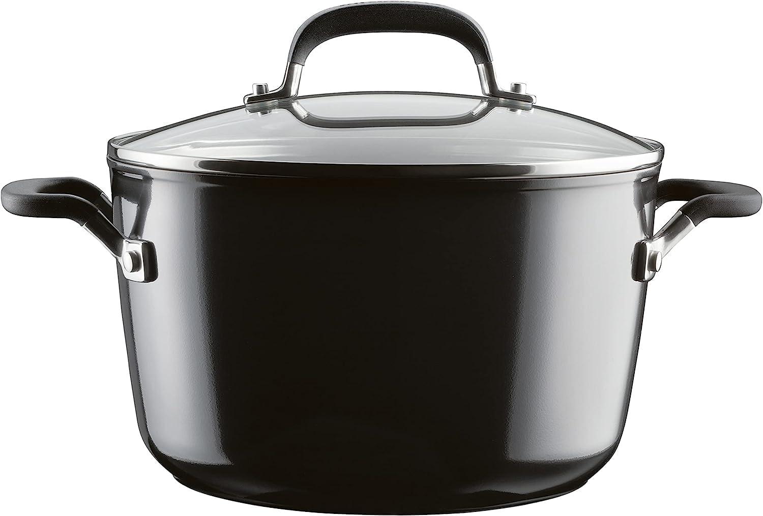 imageKitchenAid 84800 Hard Anodized Nonstick Cookware Pots and Pans Set 10 Piece Onyx Black