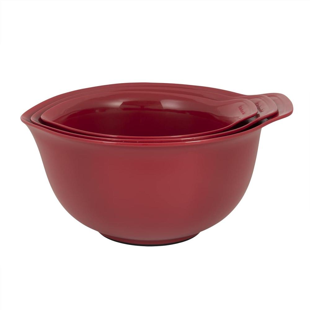 imageKitchenAid Stainless Steel Mixing Bowls Set Of 3Red