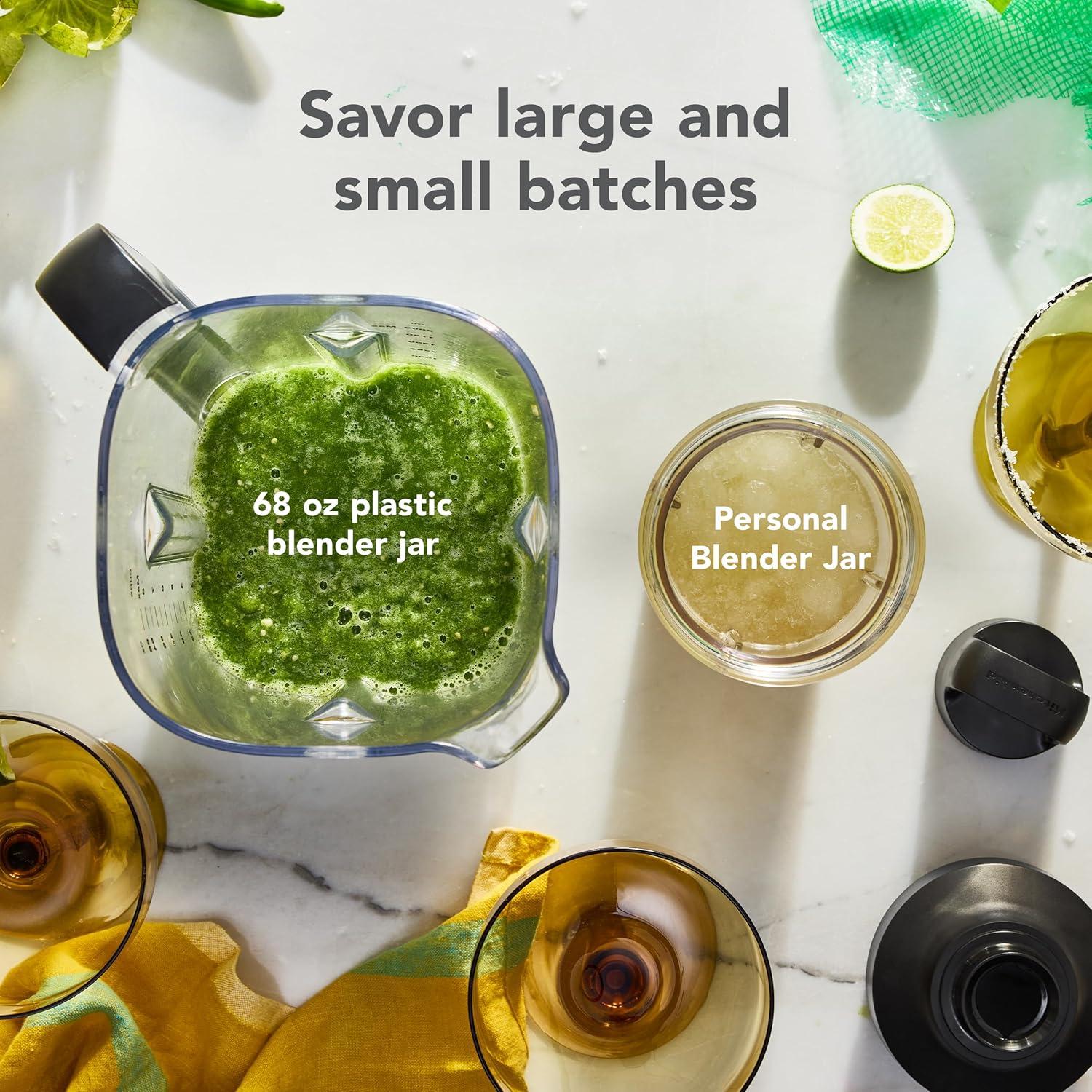 imageKitchenAid Pure Power Blender with 2 Personal Blending Jars KSB2078 Porcelain WhiteMatte Charcoal Grey