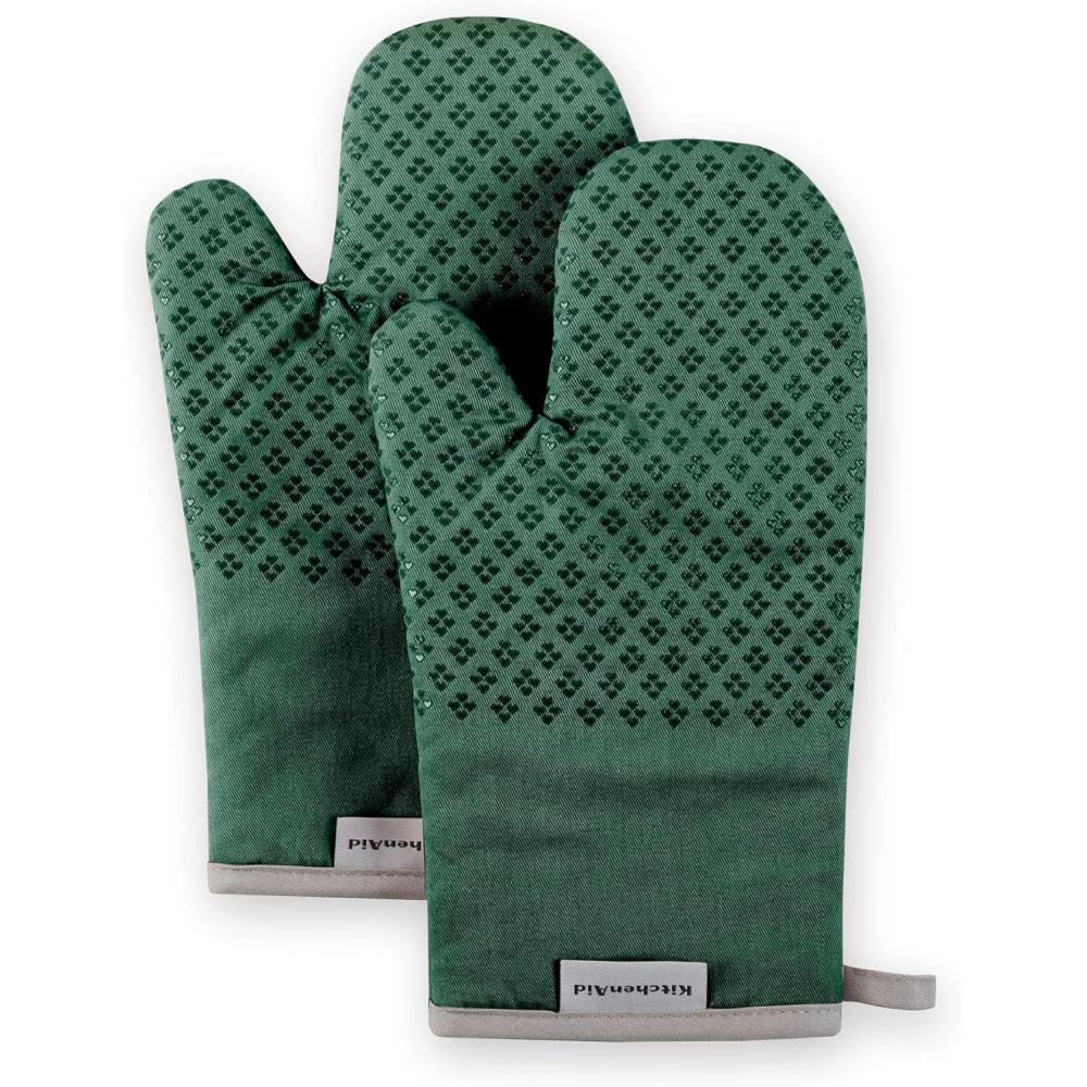 imageKitchenAid Asteroid Oven Mitt Set 7x125 Pistachio Green 2 PieceDark Green