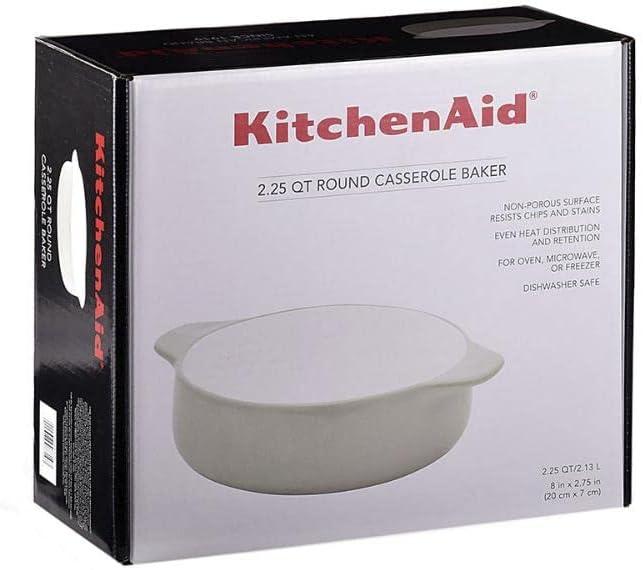 imageKitchenAid Vitrified Stoneware Round Casserole Baker 2Quart PistachioPistachio