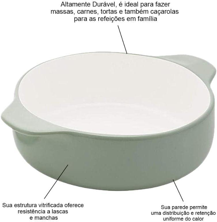 imageKitchenAid Vitrified Stoneware Round Casserole Baker 2Quart PistachioPistachio