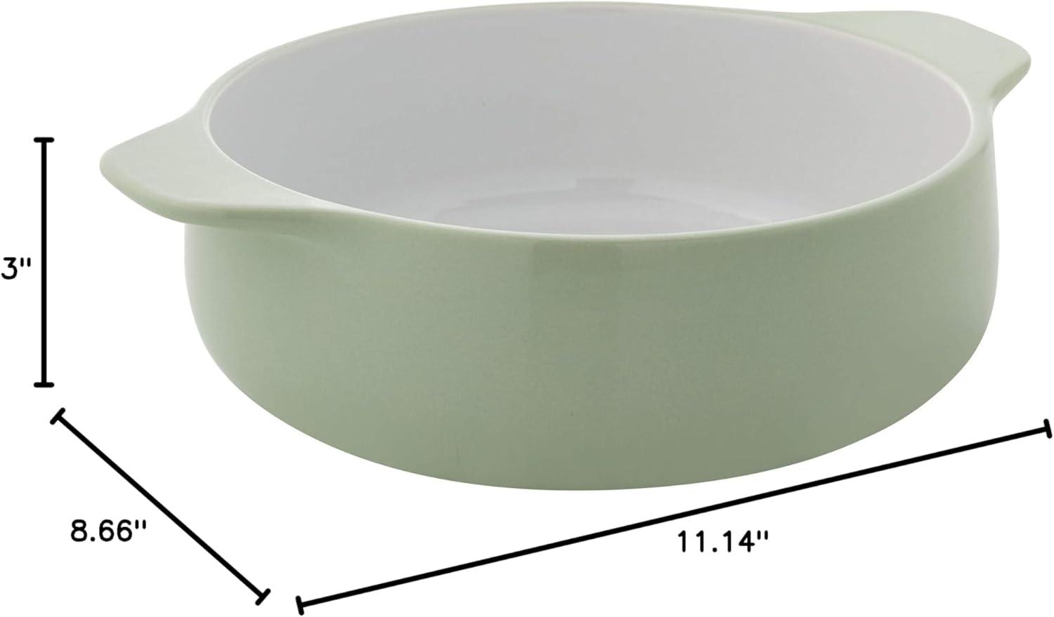 imageKitchenAid Vitrified Stoneware Round Casserole Baker 2Quart PistachioPistachio