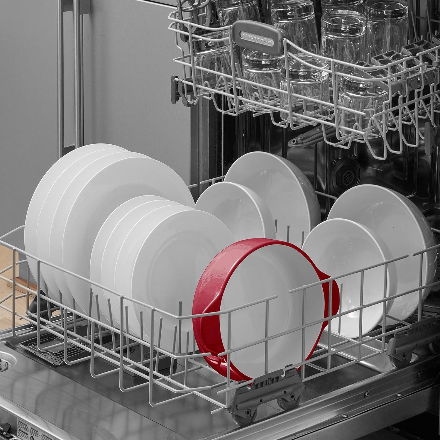 imageKitchenAid Vitrified Stoneware Round Casserole Baker 2Quart PistachioRed