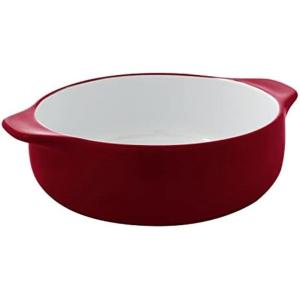 KitchenAid Vitrified Stoneware Round Casserole Baker, 2-Quart, Pistachio(Red)