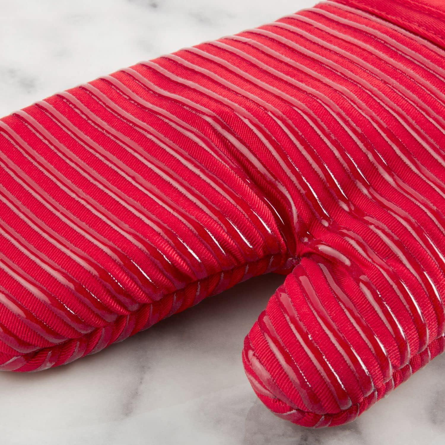 imageKITCHENAID Quilted Cotton Terry Cloth Oven Mitt Pot Holder Kitchen Towel 4Pack Set Heat Resistant Silicone Grip Gift Set Passion Red 16x26 7x13 amp 7x10Passion Red