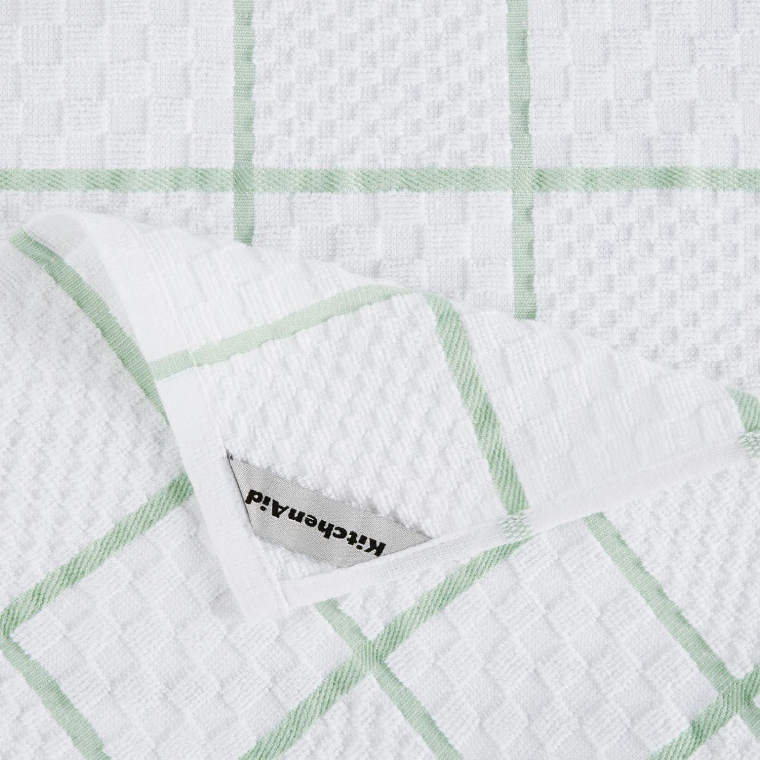 imageKITCHENAID Quilted Cotton Terry Cloth Oven Mitt Pot Holder Kitchen Towel 4Pack Set Heat Resistant Silicone Grip Gift Set Passion Red 16x26 7x13 amp 7x10Pistachio