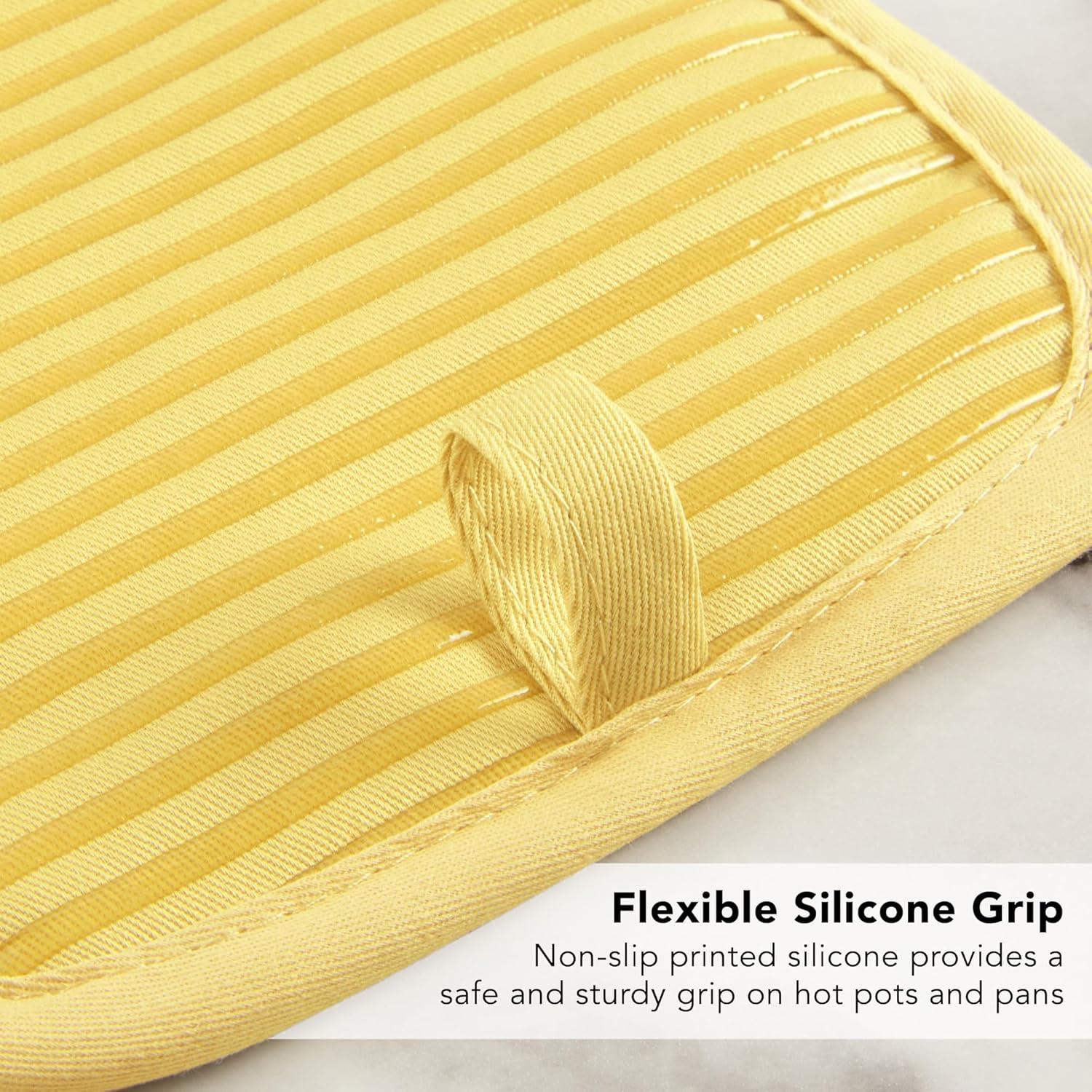 imageKITCHENAID Quilted Cotton Terry Cloth Oven Mitt Pot Holder Kitchen Towel 4Pack Set Heat Resistant Silicone Grip Gift Set Passion Red 16x26 7x13 amp 7x10Butter Yellow
