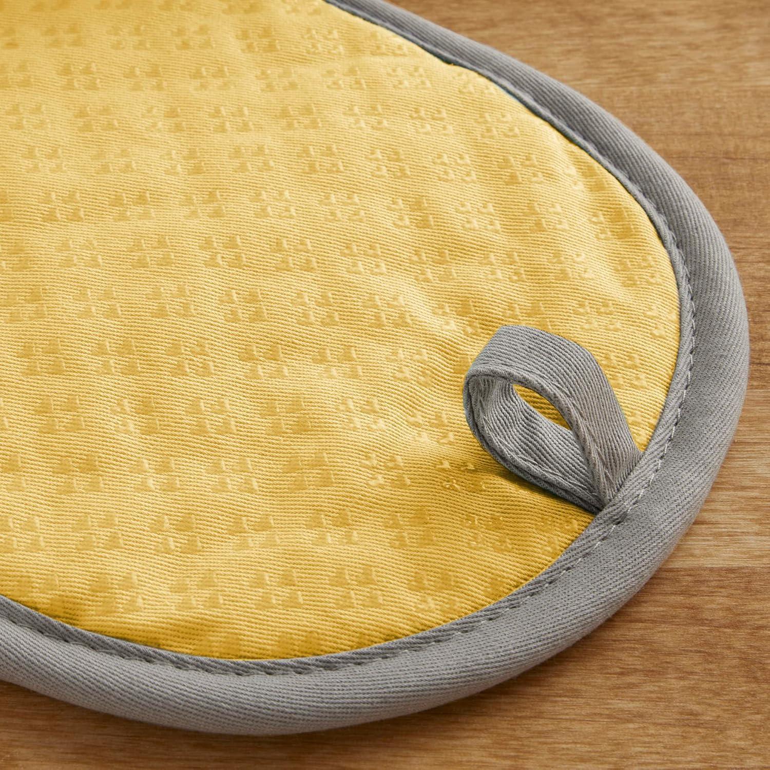 imageKitchenAid Asteroid Pot Holder 2Pack Set Charcoal Grey 65x10Buttercup Yellow