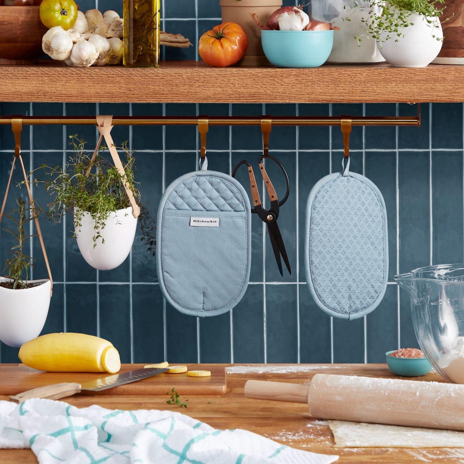 imageKitchenAid Asteroid Pot Holder 2Pack Set Charcoal Grey 65x10Fog Blue