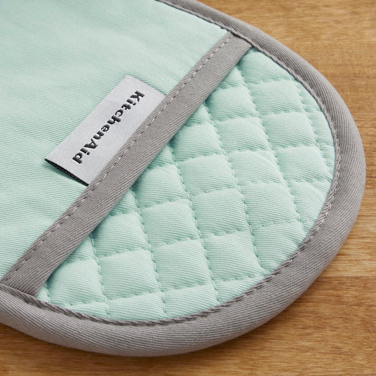 imageKitchenAid Asteroid Pot Holder 2Pack Set Charcoal Grey 65x10Mineral Water Aqua