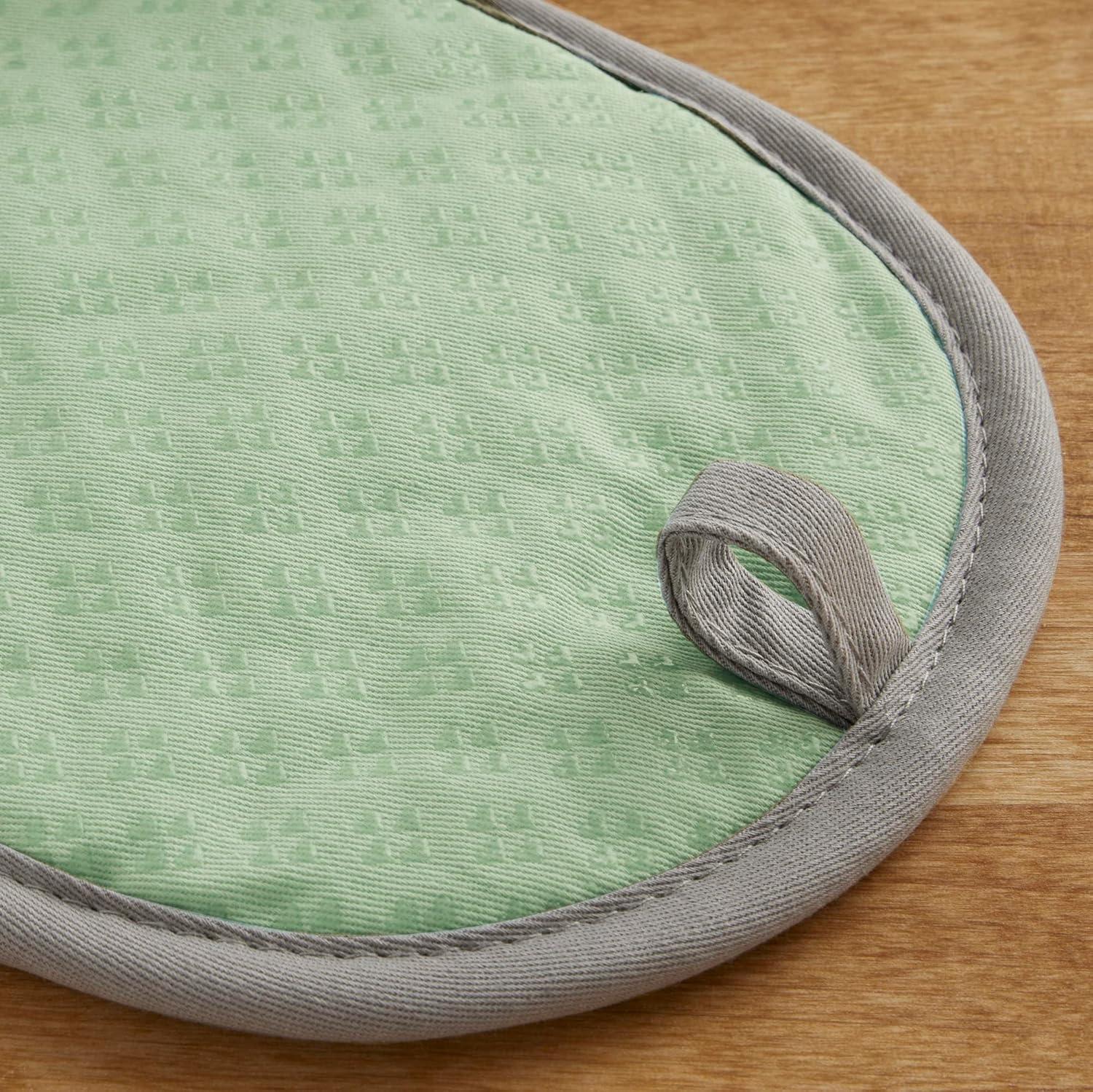 imageKitchenAid Asteroid Pot Holder 2Pack Set Charcoal Grey 65x10Pistachio Green