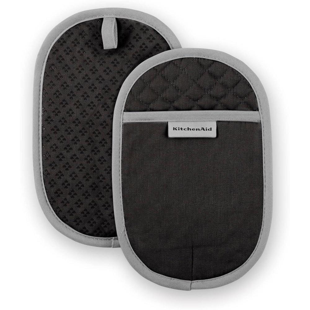 imageKitchenAid Asteroid Pot Holder 2Pack Set Charcoal Grey 65x10Black