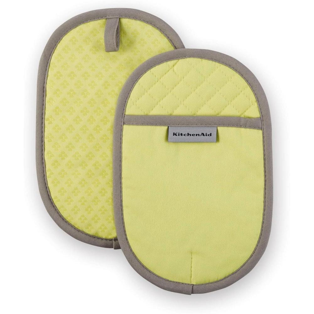 imageKitchenAid Asteroid Pot Holder 2Pack Set Charcoal Grey 65x10Kyoto Glow Yellow