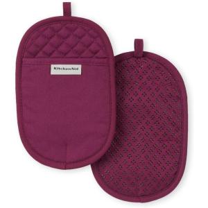 KitchenAid Asteroid Pot Holder 2-Pack Set, Charcoal Grey, 6.5″x10″(Beet)