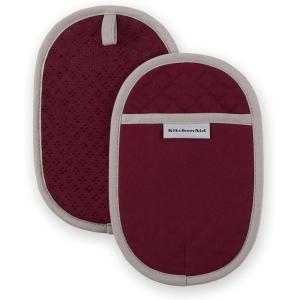 KitchenAid Asteroid Pot Holder 2-Pack Set, Charcoal Grey, 6.5″x10″(Boysenberry Purple)