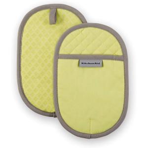 KitchenAid Asteroid Pot Holder 2-Pack Set, Charcoal Grey, 6.5″x10″(Kyoto Glow Yellow)