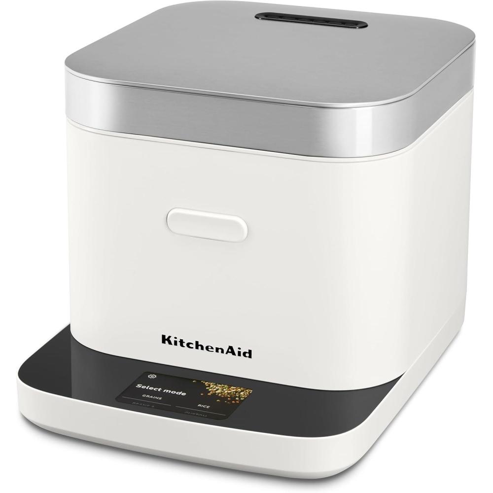 imageKitchenAid Compact 8 Cup Grain and Rice Cooker with Automatic Sensing and Integrated Scale KGC2154 Porcelain WhitePorcelain White