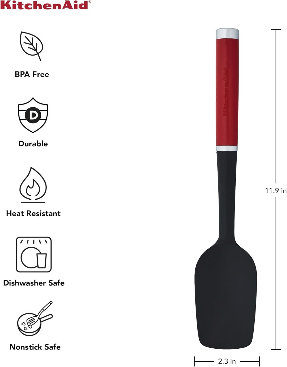 image:imageKitchenAid Classic Spoon Spatula Red 1185 Inch
